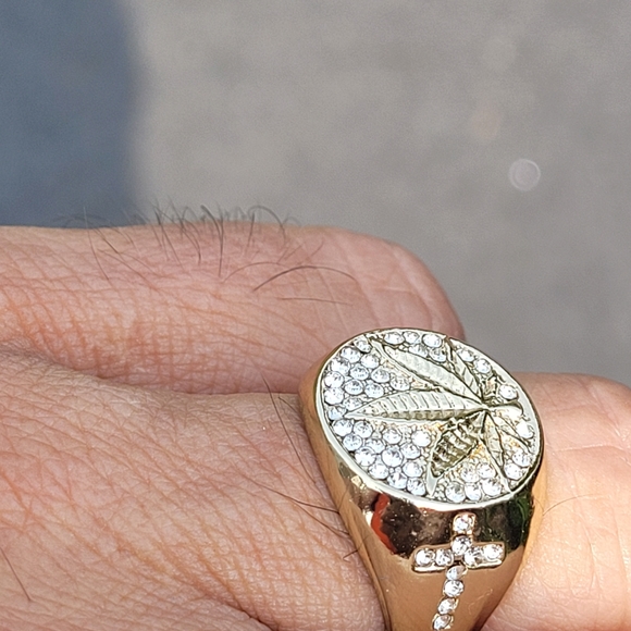 Gold Filled Silver Zircon Crystals Ring - Picture 7 of 7